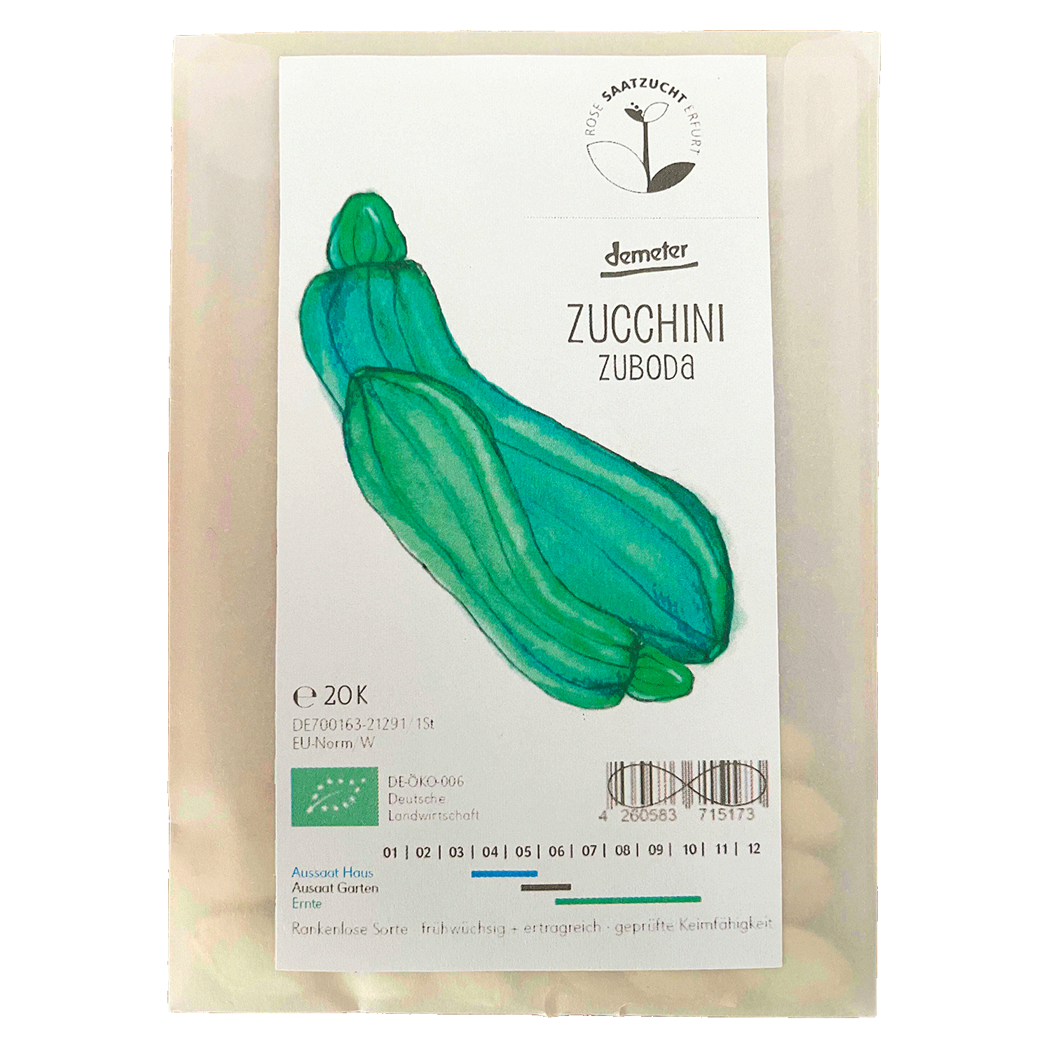Saatgut - Zucchini Zuboda - Bio