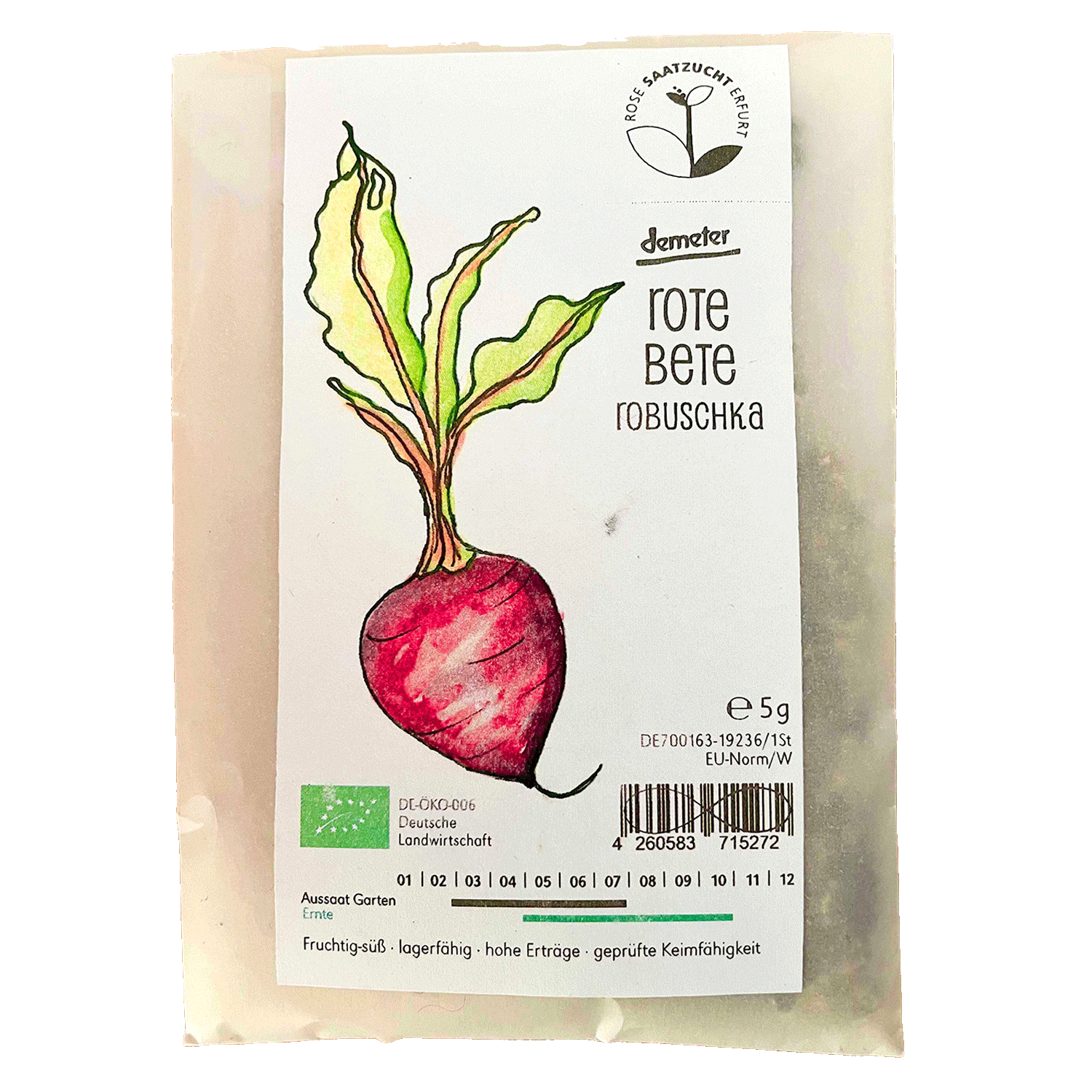 Saatgut - Rote Bete Robuschka - Bio