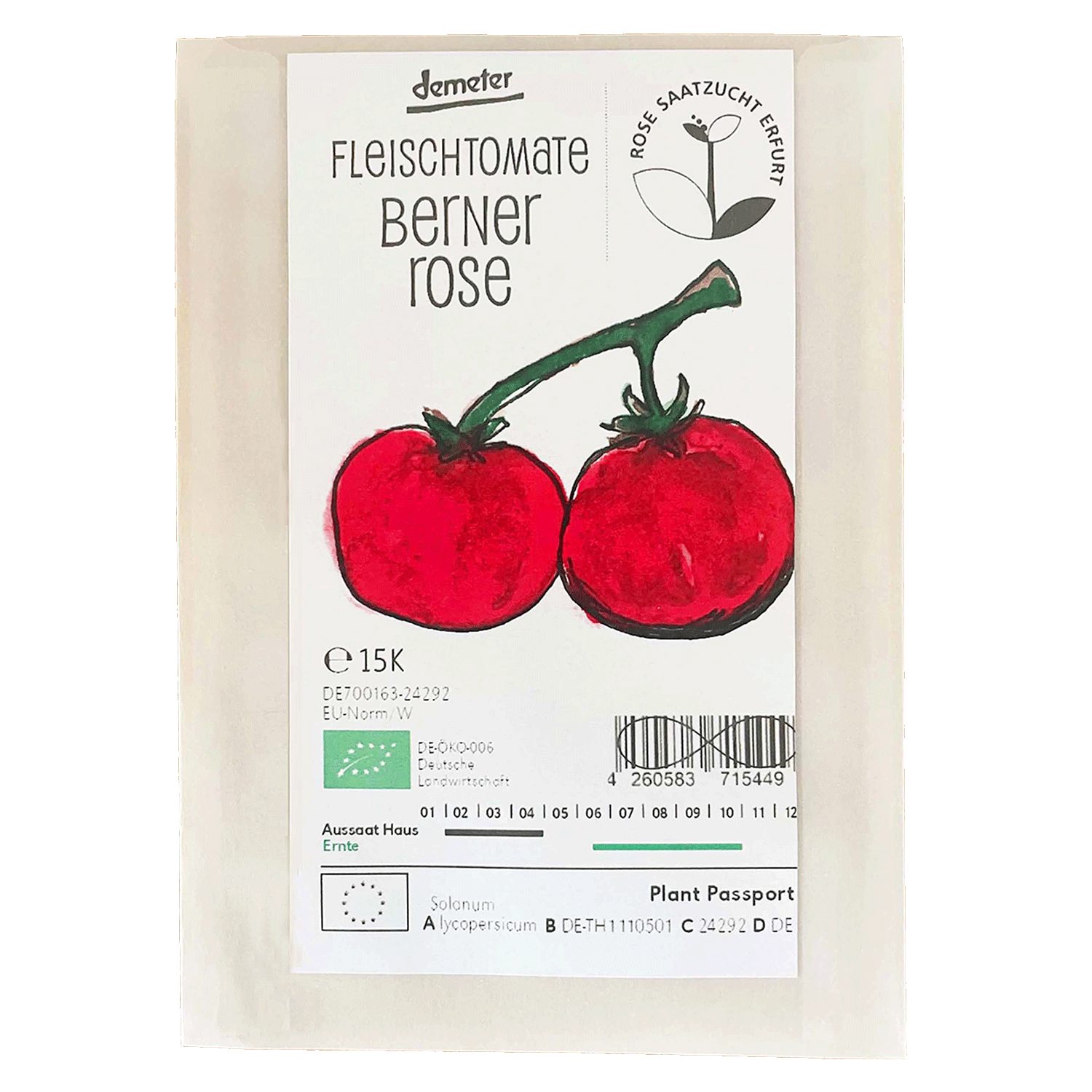 Saatgut - Fleischtomate Berner Rose - Bio